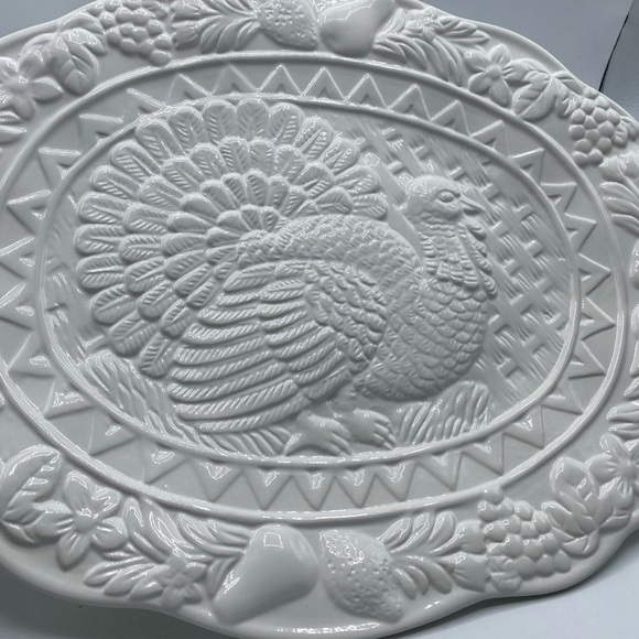 Turkey Platter LARGE Oval 15 Inches, Holiday Platter, Serving Platter Emerald - Picture 1 of 5